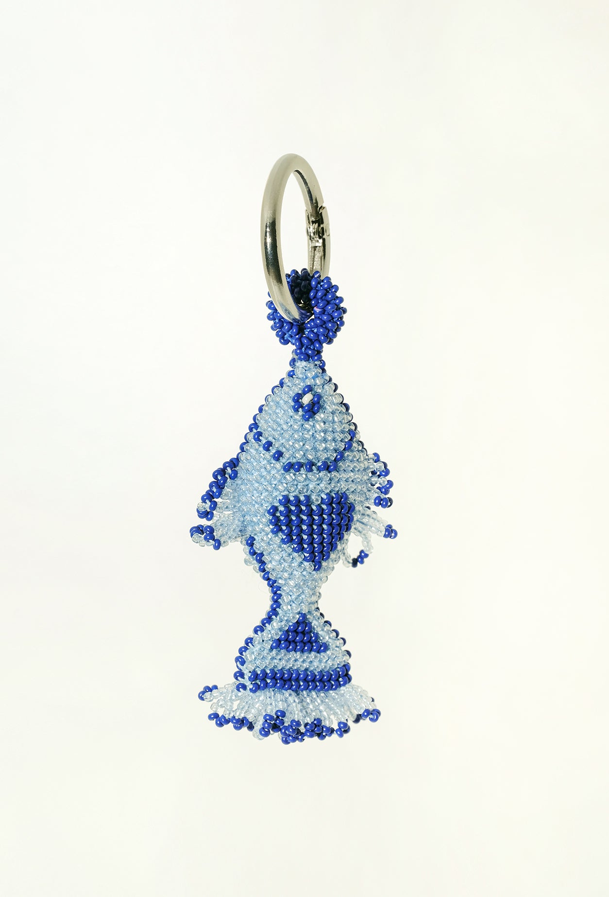 Blue Mackarel fish keychain handmade by Syrian refugee women in Istanbul, Turkey