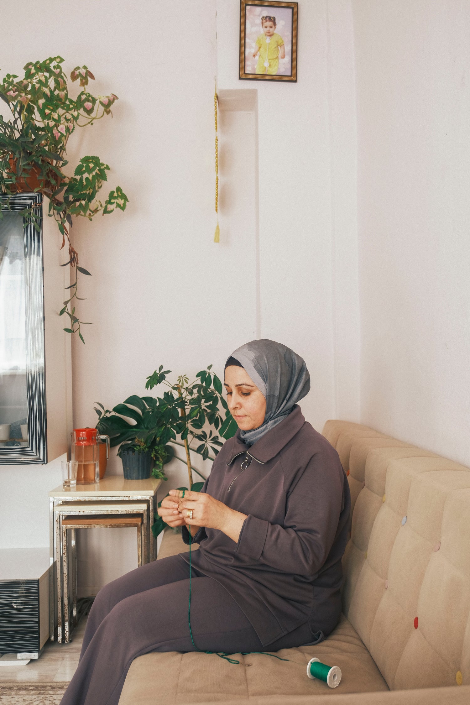 Grape keychain handmade by Syrian refugee women in Istanbul, Turkey