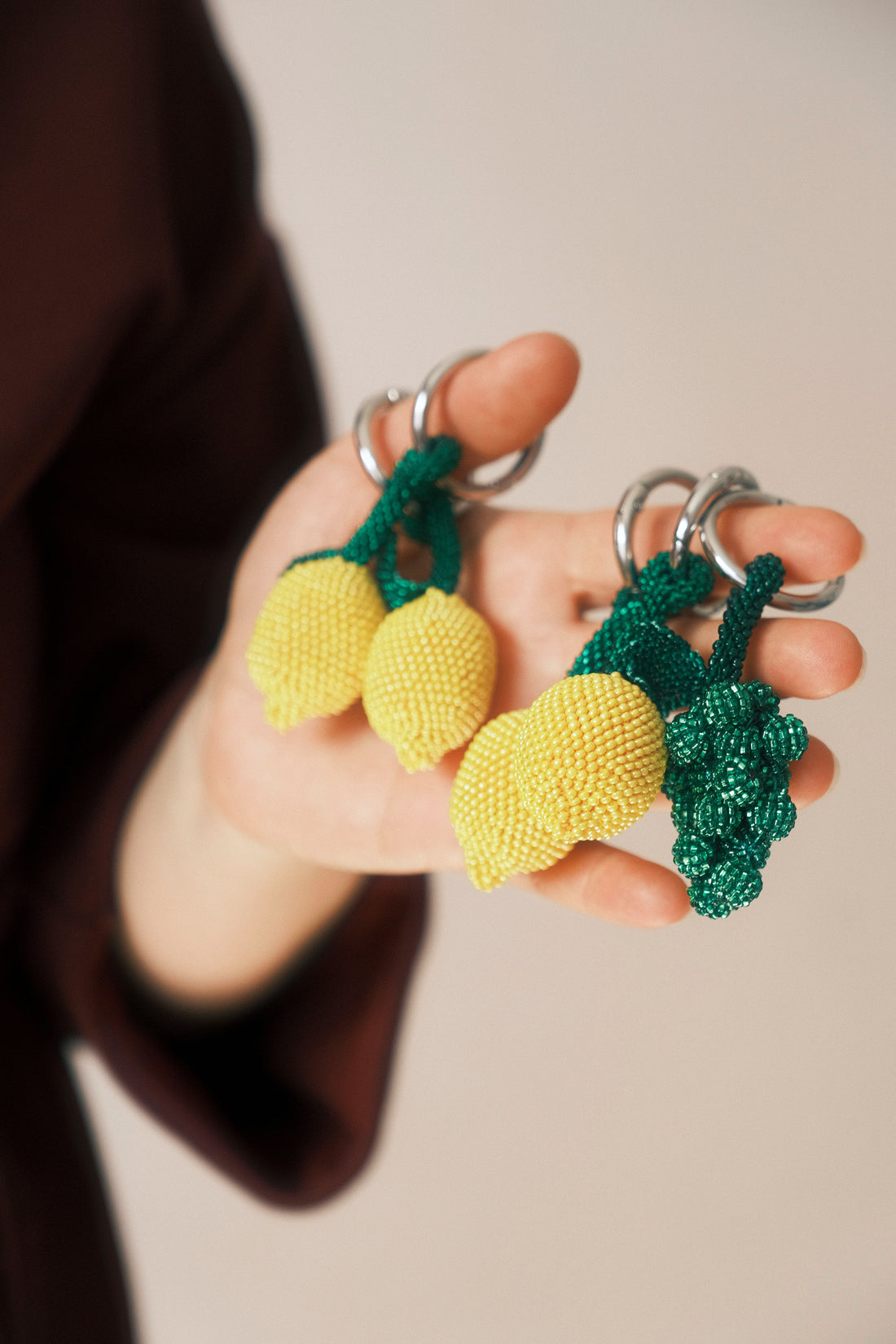 Lemon keychain handmade by Syrian refugee women in Istanbul, Turkey