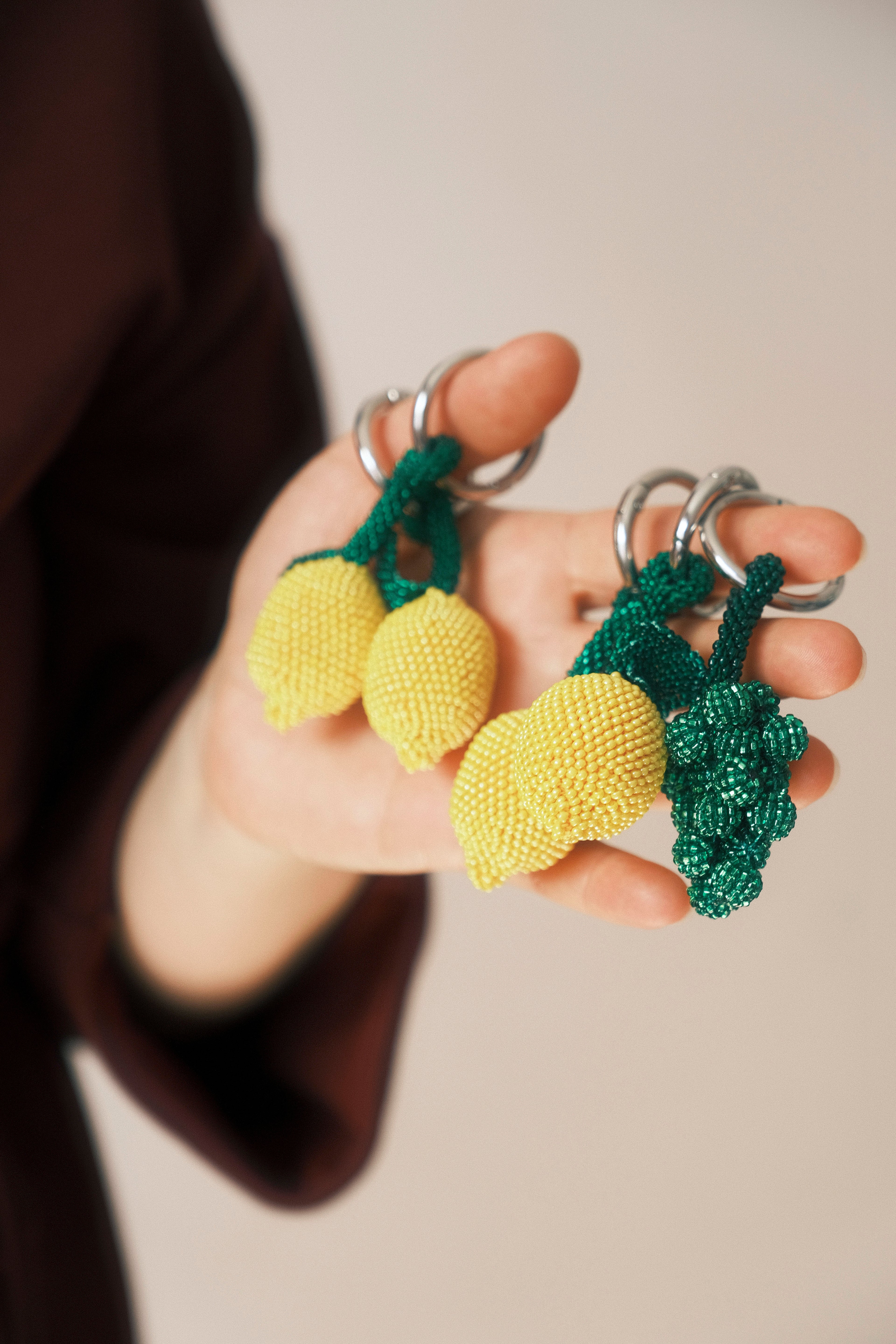 Lemon keychain handmade by Syrian refugee women in Istanbul, Turkey