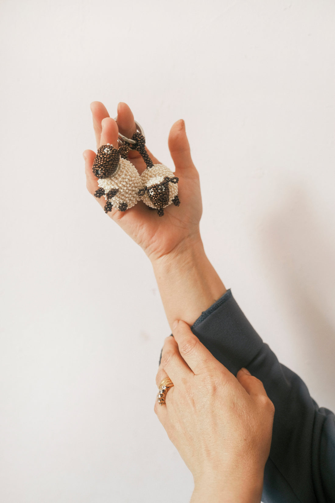 Awassi sheep keychain handmade by Syrian refugee women in Istanbul, Turkey